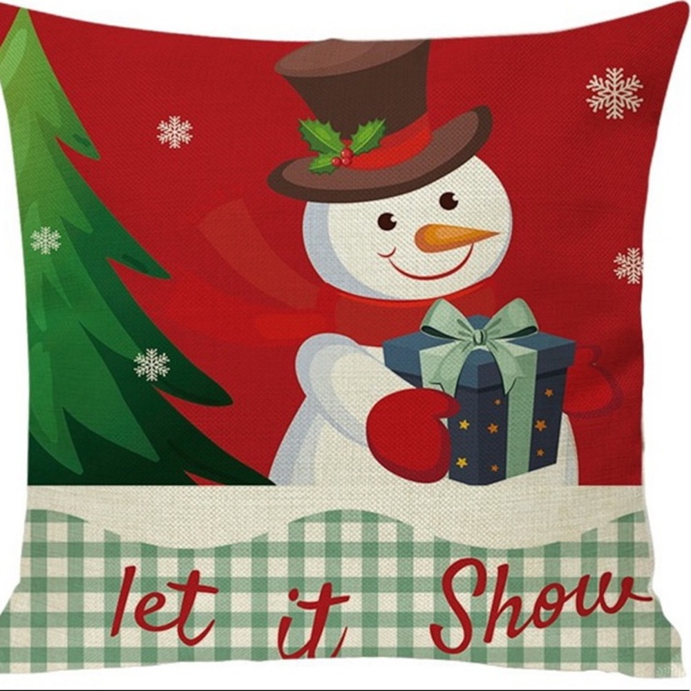 Pillow Cover - NEW- Christmas Snowman Let It Snow